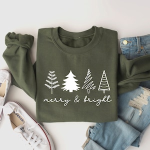 Christmas Tree Sweatshirt, Womens Christmas Sweatshirt, Christmas Sweater, Christmas Crewneck, Holiday Sweaters for Women, Winter Sweatshirt