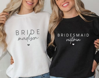 Bridal Party Sweatshirts, Bride, Bridesmaid, Maid of Honor Shirt, Bridal Party Gift, Bridesmaid Sweater, Maid of Honor Sweater, MOH Proposal