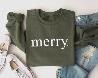 Merry Christmas Sweatshirt, Womens Christmas Sweatshirt, Christmas Sweater, Merry Christmas Sweatshirt, Christmas Crewneck Sweatshirt