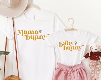 Mama bunny shirt, baby bunny, mom and daughter easter shirt, womens easter shirt, easter tee, mommy and me easter, Mommy and me easter shirt