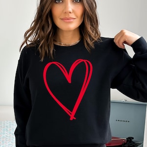 Embossed Valentines Day Sweatshirt, Womens Valentines Day Sweater, Heart Sweatshirt, Valentines Day Shirt, Valentines Sweater