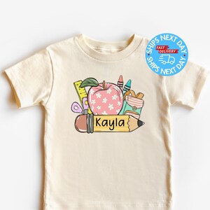 Custom Back To School Shirt, Back To School Outfit, Kindergarten Shirt, Girls Kindergarten Shirt, First Day Of School Shirt With Name