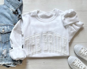 Embossed The Bride Sweatshirt, Future Mrs Sweatshirt, New Mrs Sweatshirt, Bride to be Gift, Bride Sweatshirt, Bridal Sweatshirt
