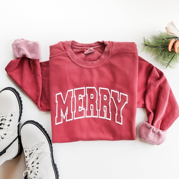 Embossed, Womens Christmas Sweatshirt, Christmas Sweater, Christmas Crewneck, Christmas Tree Sweatshirt, Holiday Sweater for Women,