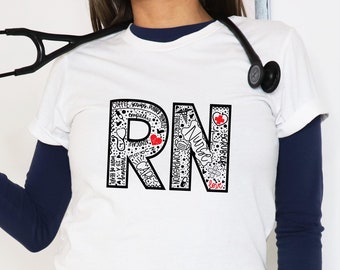 Registered Nurse Tee, Gift For Nurse, Nurse T-Shirt, Nurse Graduation Gift, Nurse Week, Nurse Appreciation, RN Gift, RN Shirt