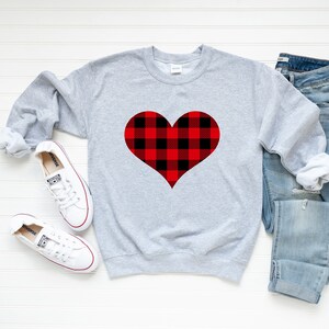 valentines day sweatshirt, womens valentines day sweatshirt, heart shirt, valentines day shirt, buffalo plaid shirt, buffalo plaid