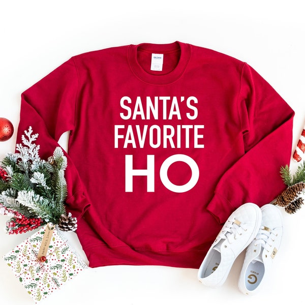 Funny Christmas sweater, Ugly christmas sweater, funny christmas shirt, Ugly sweater, Santa's favorite ho, Women's Christmas outfit