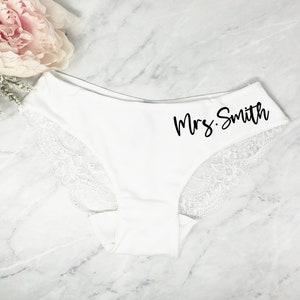 Personalized Gift for Her Bride Panties Lace Wedding Underwear Bridal  Shower Gift Bachelorette Personalized Honeymoon Christmas Gift 