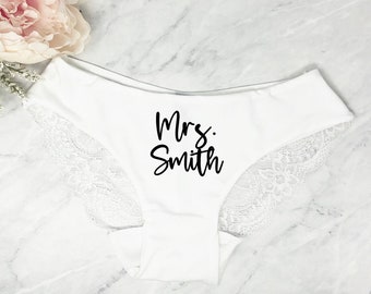 Lace Panties, Bride Underwear, New Mrs Gift