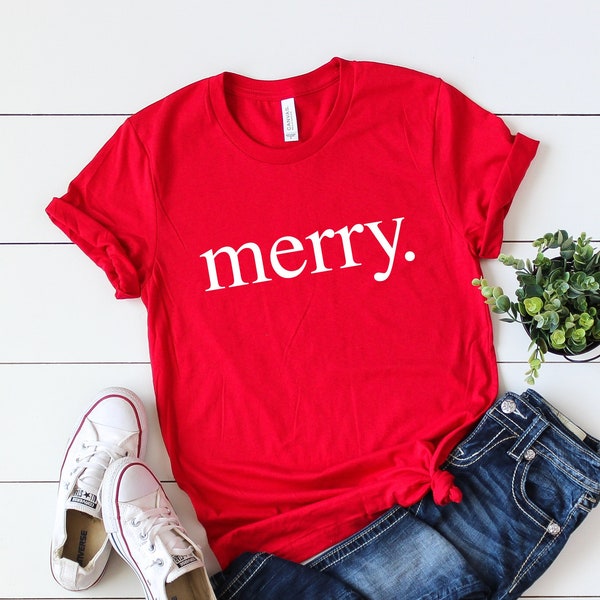 Merry t-shirt, Merry Christmas shirt,Christmas party shirt,Cute Women's Christmas shirt,Women's Christmas top,Xmas shirt,Holiday t-shirt