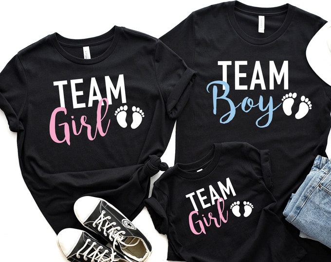 Gender Reveal Shirts Team Girl Shirts Team Boy Shirts Etsy