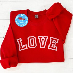 Valentines day shirt, love tshirt, Valentine sweatshirt, Galentines day top, gift for girlfriend, cute love crewneck, puff love design