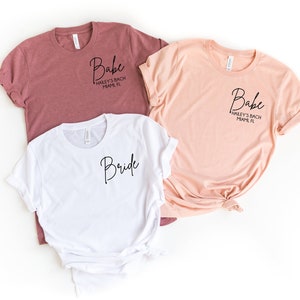 Bridal party shirts, bachelorette shirts, bride shirt, bachelorette party shirts, bridal party gift, bride and babe shirts, bachelorette