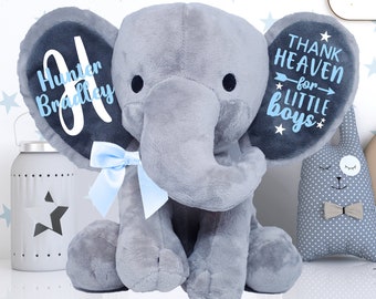 elephant stuffed animal, personalized elephant, baby shower gift, baby shower gift idea, elephant baby shower, baby shower gift girl