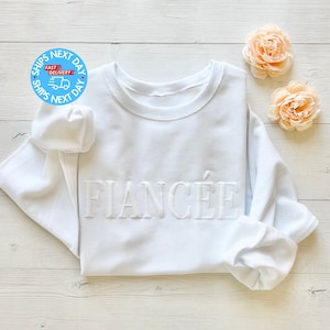 Cadeau de fiançailles en relief, sweat-shirt fiancée, sweat-shirt fiancée, sweat-shirt nouvelle Mme, future mariée, sweat-shirt mariée, sweat-shirt nuptiale