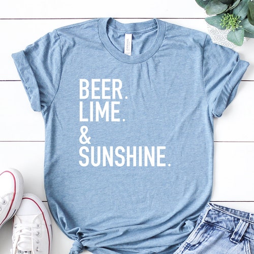 Beer Lime and Sunshine Shirt Summer Shirt Vacation Shirt | Etsy