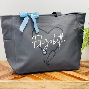 Gift for nurse, graduation gift, nurse graduation gift, doctor gift, nurse, tote, tote bag, personalized nurse gift, nurse application week image 2