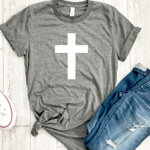 Womens cross shirt , Cross tshirt, Cross tee, Womens Christian apparel, Womens Christian shirt, Easter shirt, Womens Easter shirt image 3