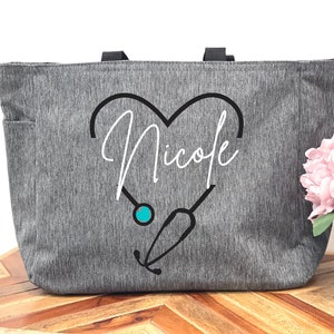 Gift for nurse, graduation gift, nurse graduation gift, doctor gift, nurse, tote, tote bag, personalized nurse gift, nurse application week image 1