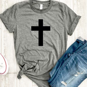 Womens cross shirt , Cross tshirt, Cross tee, Womens Christian apparel, Womens Christian shirt, Easter shirt, Womens Easter shirt image 2