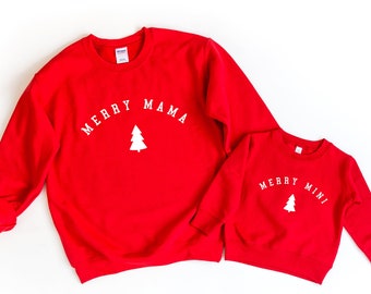 Merry mama sweatshirt, Mommy and me christmas sweatshirt, matching mom and me christmas, matching christmas sweatshirt, christmas outfit