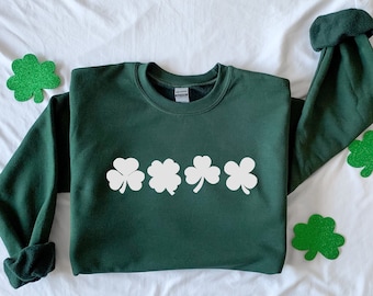 Embossed St. Patricks day Sweatshirt, Women's St Paddy's Day Outfit, Shamrock Sweatshirt, Lucky Sweater, St Pattys Day Sweater