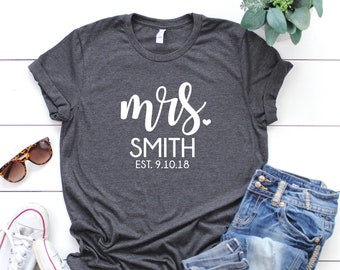 bride shirt, honeymoon gift, wedding gift, I said yes, bridal gift, gift for bride, mrs shirt, future mrs shirt, new mrs tee, customized