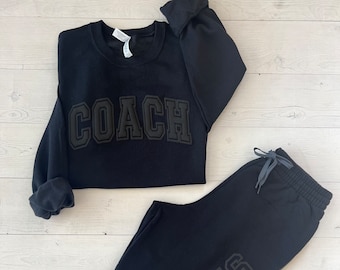 Embossed Customized Coach Gift, Personalized Coach shirt, School Coach Sweatsuit, Quarter Zip Coach Sweatshirt, College Coach, Sports Coach