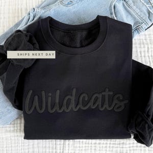 Custom Team Name Sweatshirt , Custom Mascot Sweatshirt, Varsity Spirit Shirt, Cheer Team Sweatshirt, Game Day Crewneck, Embossed