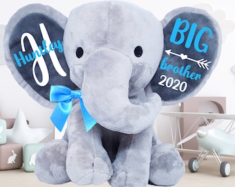 big sister gift, big brother gift, new baby gift, big sister elephant, big brother elephant, keepsake elephant, personalized elephant