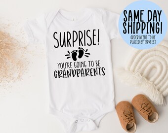 Anuncio de Embarazo Abuelos, Anuncio de Embarazo Onesie®, Regalo de Baby Shower, Regalo de Bebé, Nuevo Regalo de Bebé, Regalos de Bebé, Divertido Onesie®