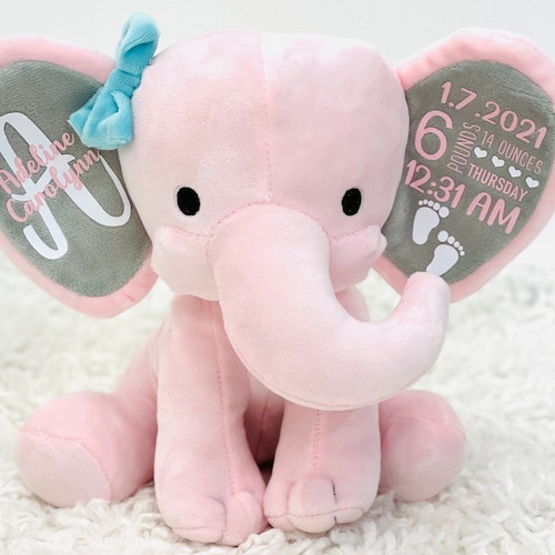 Birth Announcement Elephant Keepsake Elephant Baby Etsy