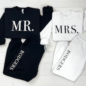 Bridal shower gift, His and her gift, gift for couple, Mr and Mrs Honeymoon Sets Mr and Mrs Sweatshirts, Matching Couples Sweatshirts