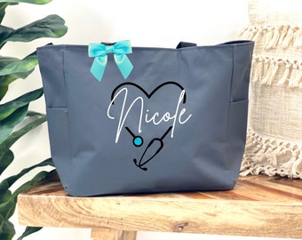 Personalized Tote Bag Gift for Nurse, Graduation Present for Women