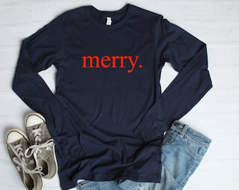 Merry shirt, Cute women's Christmas shirt,Merry Christmas shirt,Cute Xmas shirt, Women's Christmas top,Holiday shirt,Black Friday top