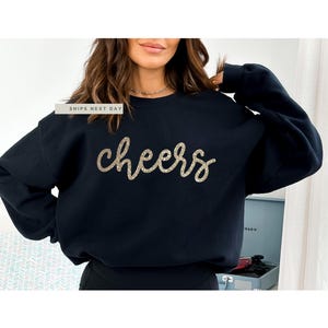 Glitter New Years Shirt, NYE Outfit, New Years Shirt, Cheers Sweatshirt, Happy New Year Sweatshirt, Glitter Cheers, Sparkle Celebration