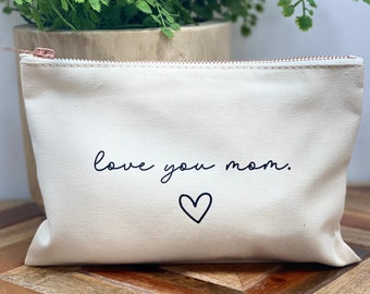 Canvas makeup bag, Gift for Sister, Gift for Mom, Gift for Friend, Personalized Makeup Bag, Gift for Her