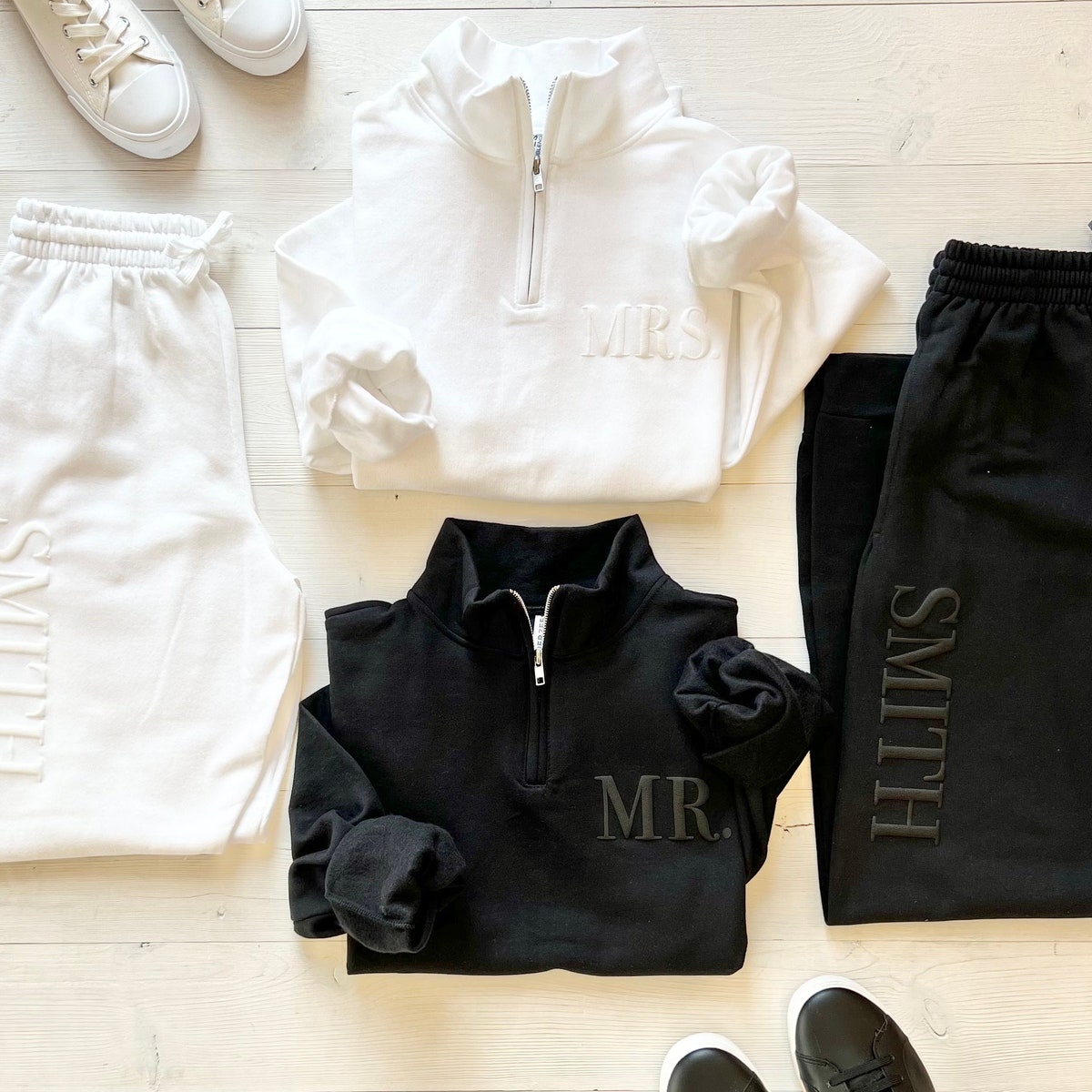 Embossed Honeymoon Set, Mr. Quarter Zip & Jogger Set