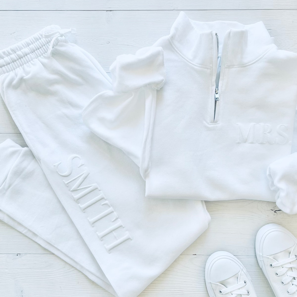 Embossed Bridal Gift Set, Mrs. Quarter Zip, Mrs. Joggers - Etsy