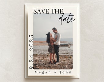 Wedding save the date with picture, Picture Save the date template, Downloadable template, Wedding invitation template, Template download