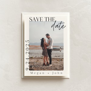 Wedding save the date with picture, Picture Save the date template, Downloadable template, Wedding invitation template, Template download
