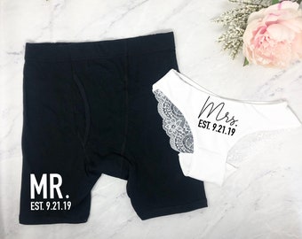 Personalized Underwear, Personalized Gifts, Bridal Underwear, gift for bride and groom, Mens Underwear, Valentines Day Gift, Couples Gift