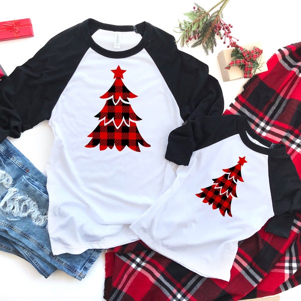 Christmas Color Block Plaid Checkered Button Shirt main image 1