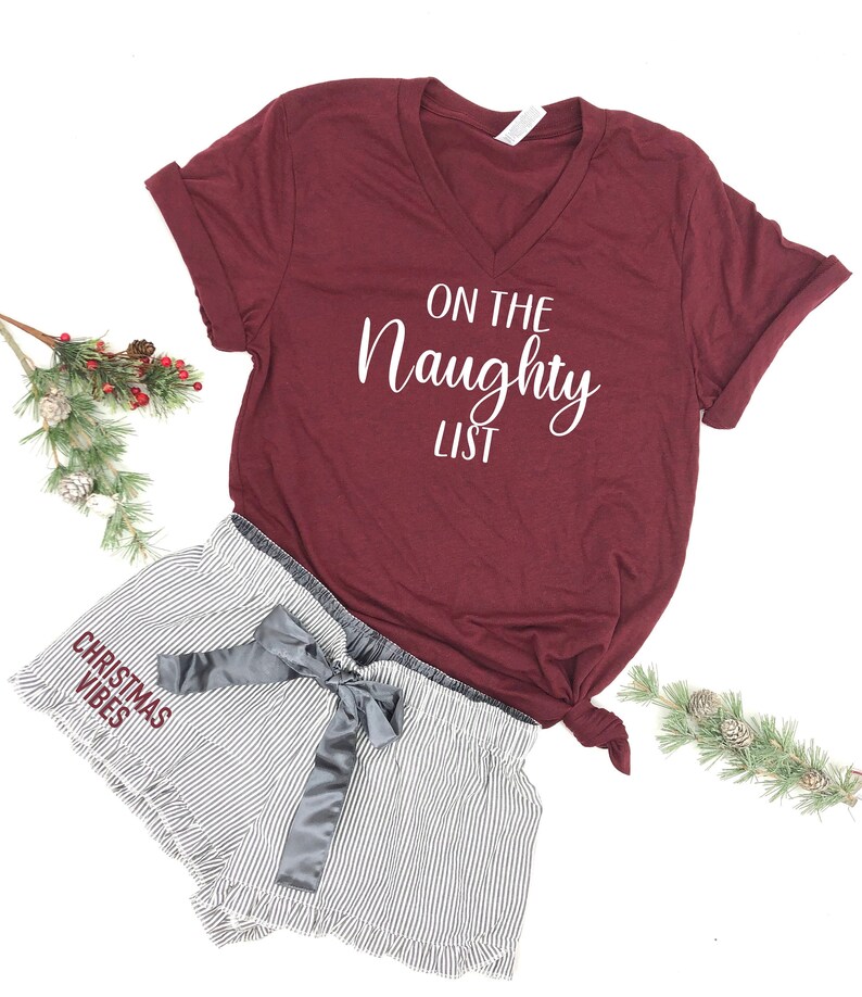 Womens Christmas Pajamas on the Naughty List Women's Pj Etsy