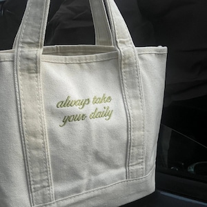 Bachelorette Party Tote Bag, Bridesmaid Tote, Bridal Party Tote, Monogram Tote, Personalized Canvas Tote Bag, Embroidered Bridesmaid Gift image 8