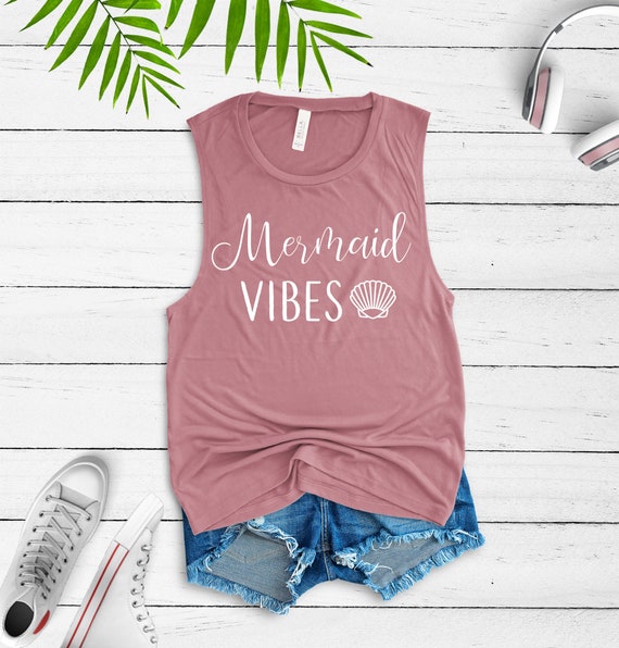 Mermaid vibes tank mermaid shirt mermaid tee mermaid shirt | Etsy