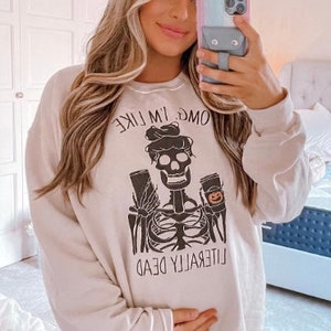 Fall Crewneck Sweatshirt, Womens Fall Sweatshirt, Halloween Shirt, Monogram Sweatshirt, Custom Sweatshirt for Women, Fall Shirt, Halloween image 2