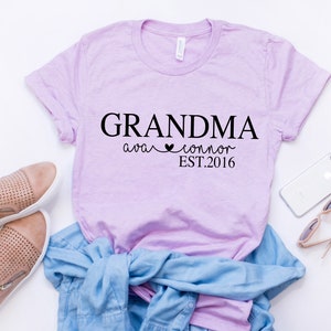 Mothers day gift for grandma, grandmother gift, custom grandma shirt, grandma gift from grandchildren, birthday gift for grandma image 2