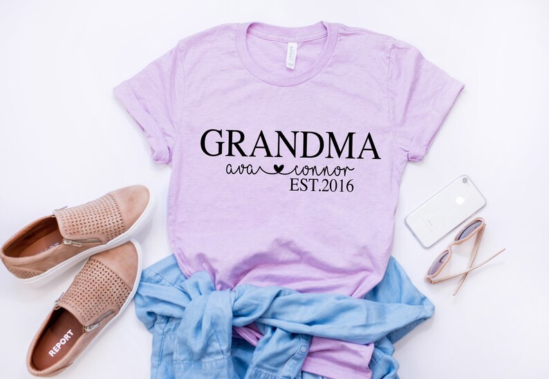 Mothers day gift for grandma, grandmother gift, custom grandma shirt, grandma gift from grandchildren, birthday gift for grandma image 2