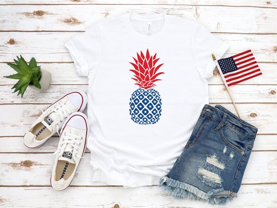 Blue top pineapple shirt
